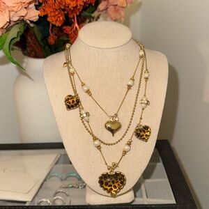 Betsey Johnson vintage leopard long necklace